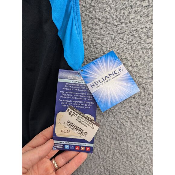 NWT Dolfin Aquashape Womens Moderate Black & Blue One Piece Swimsuit sz 6 - Picture 11 of 11